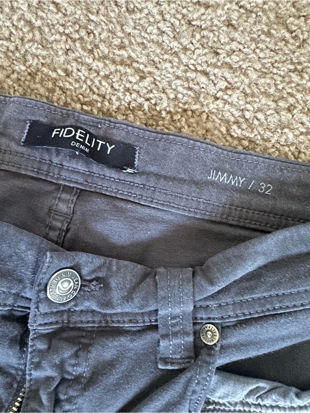 Fidelity Straight Leg Gray Men's Jeans - Picture 2 of 3